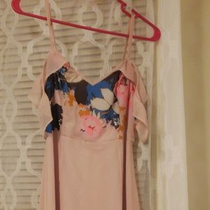 Light pink floral sheer dress